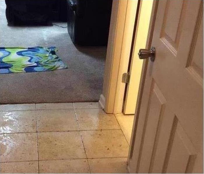 bathroom floor with water damage